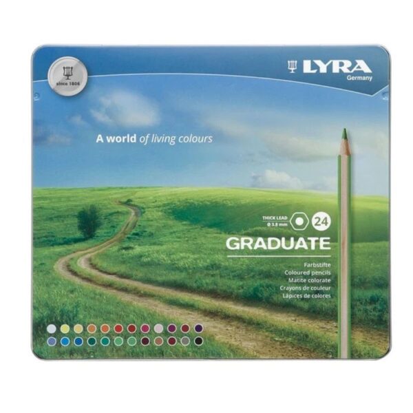 Estuche Metálico 24 Lápices Graduate Lyra
