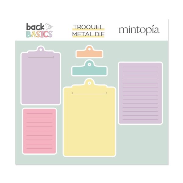 Troquel Back to Basics Clipboards para journaling. Mintopía