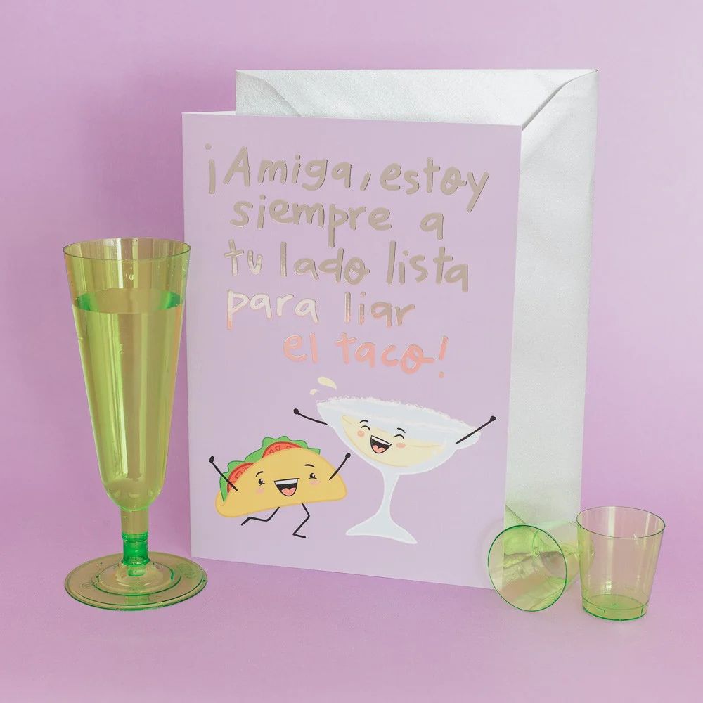 Tarjeta de felicitación - Amiga lista para liar el taco. Pedrita Parker 1 Tarjeta de felicitación - Amiga lista para liar el taco. Pedrita Parker