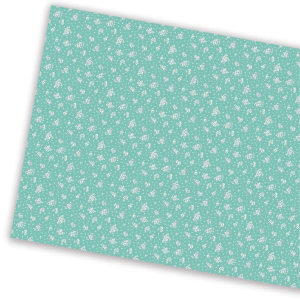 Papel paper press little Flowers on green Sunny House. Vintage Odyssey
