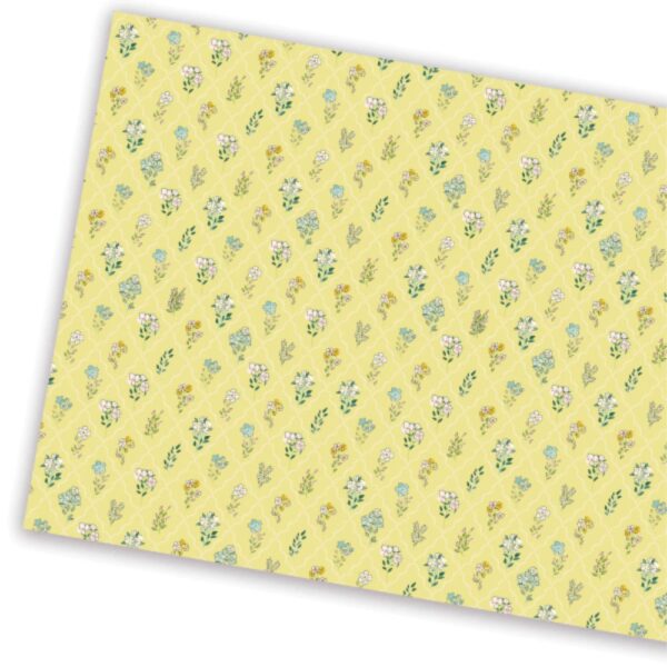 Papel paper press little Flowers on yellow Sunny House. Vintage Odyssey