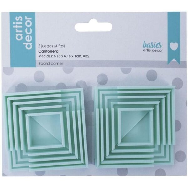 Juego de 4 cantoneras para cartonaje Artis Decor color Mint