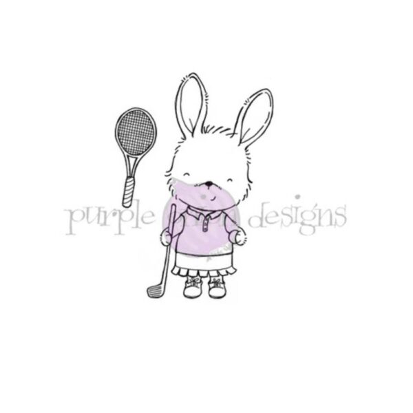 Sello Stacey Yacula - Bogey (rabbit golf & tennis). Purple onion designs