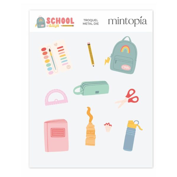 Troquel Ilustraciones School Days de Mintopía