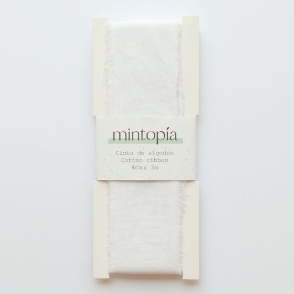 Cinta de algodón Mintopía 4 cm x 3 m White