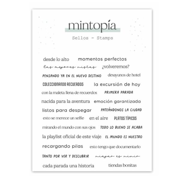 Sello frasecitas El mundo es nuestro de Mintopía