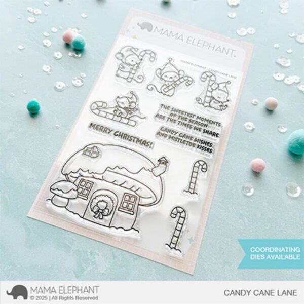 Sello Candy Cane Lane. Mama Elephant