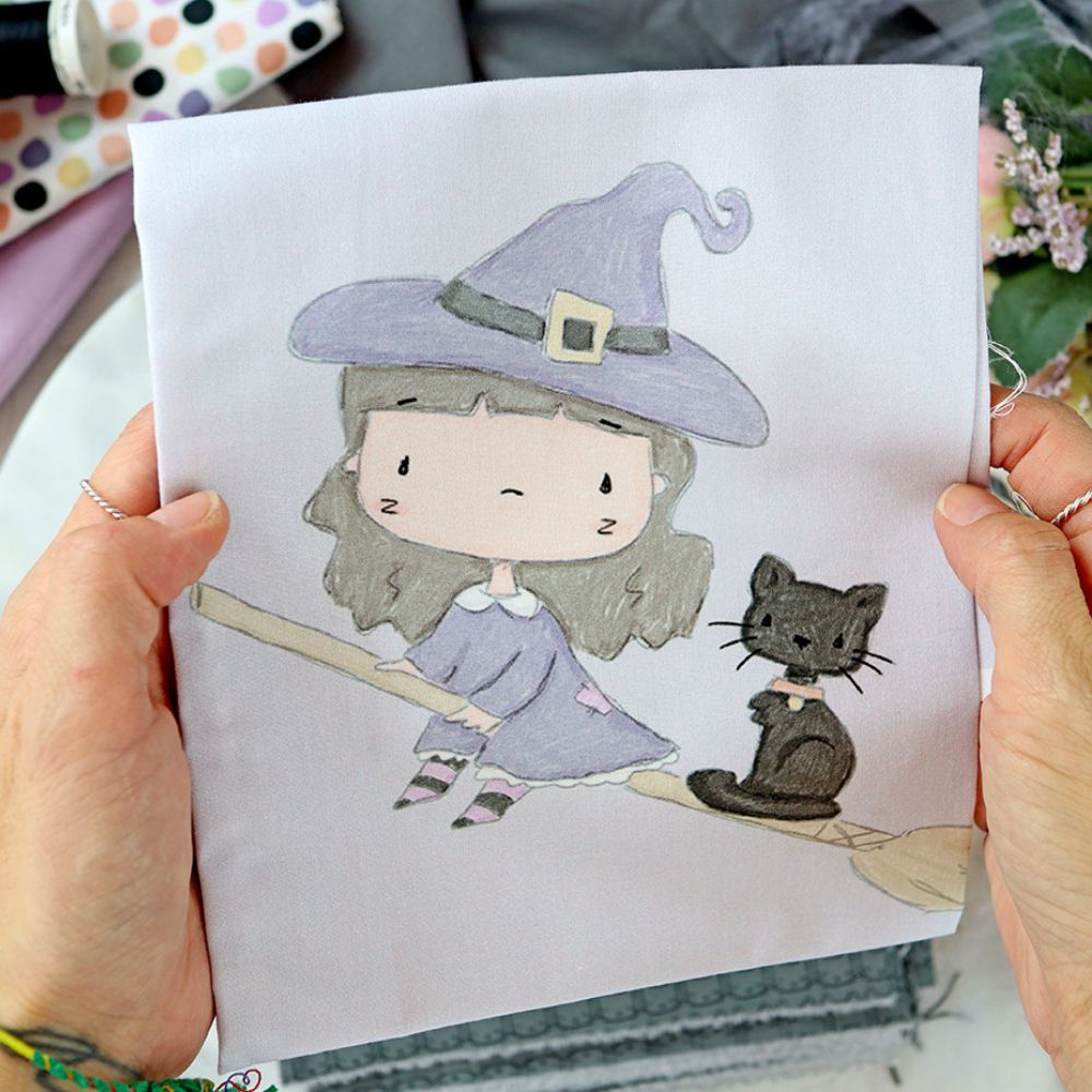 Panel de tela Bruja | Cute Halloween. Alúa Cid 1 Panel de tela Bruja | Cute Halloween. Alúa Cid