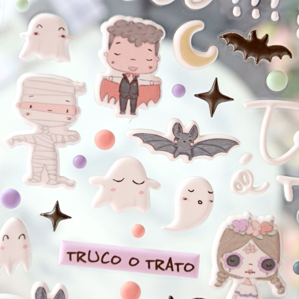 Pegatinas puffy Cute Halloween. Alúa Cid 2 Pegatinas puffy Cute Halloween. Alúa Cid - Imagen 2