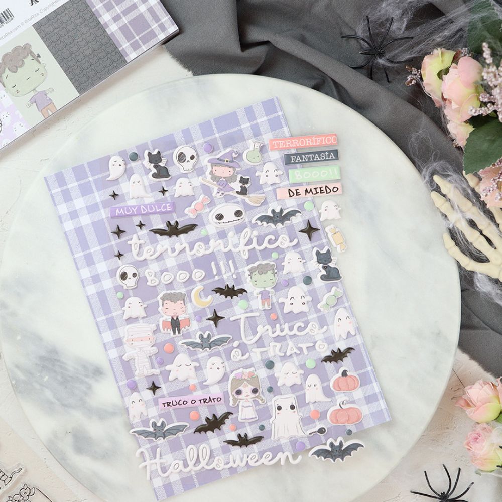 Pegatinas puffy Cute Halloween. Alúa Cid 1 Pegatinas puffy Cute Halloween. Alúa Cid