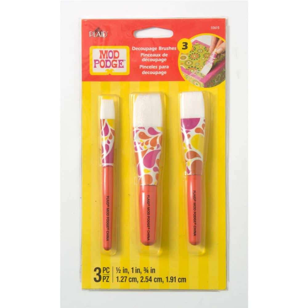 Mod Podge  Brochas para Decoupage 3uds