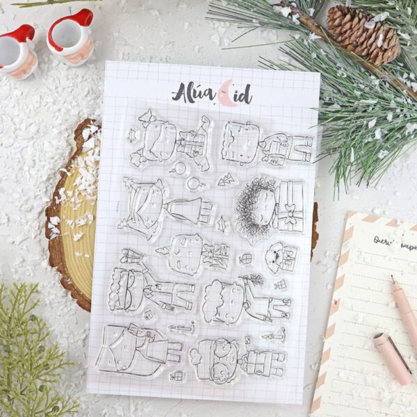 Set de sellos Kalikimaka Ohana en Diciembre. Alúa Cid