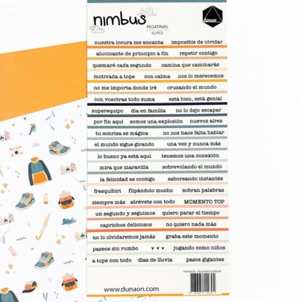 Scrapbooking en Cáceres 14 Pegatinas frases castellano Nimbus. Dunaon
