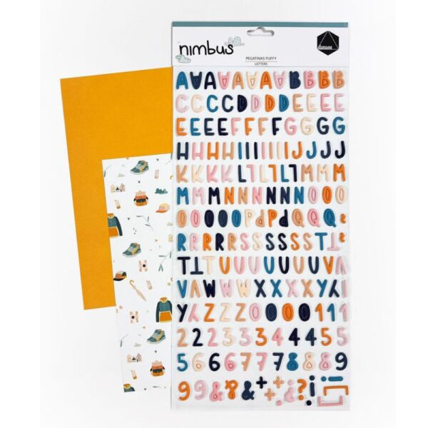 Scrapbooking en Cáceres 15 Pegatinas puffy abecedario Nimbus. Dunaon