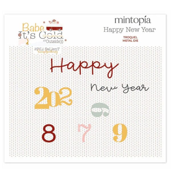 Troquel Happy New year Baby It's Cold Outside. Mintopía