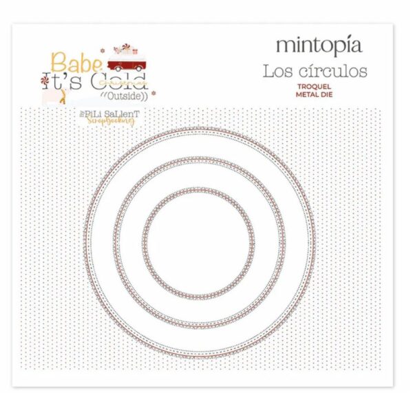 Troquel Círculos nido con cosido Baby It's Cold Outside. Mintopía