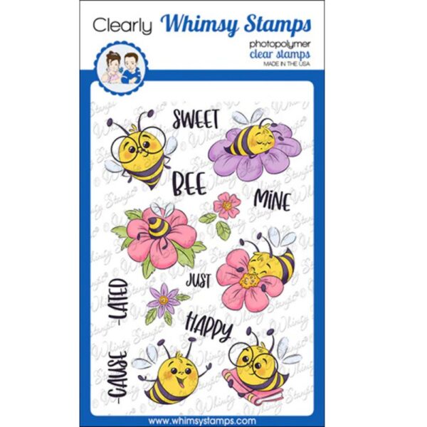 Sello Bee Happy. Whimsy Stamps