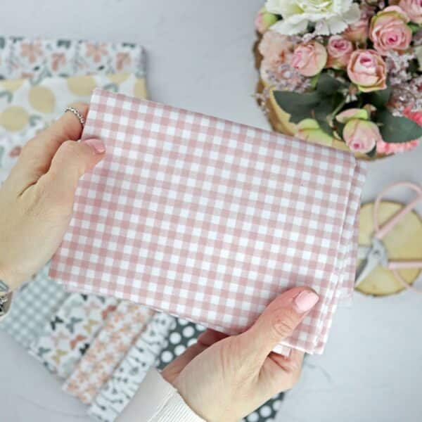 Tela Mini Vichy Teja 50x140cm. Alúa Cid