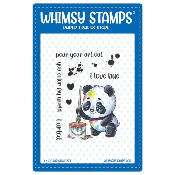 Sello Panda Painter. Whimsy Stamps