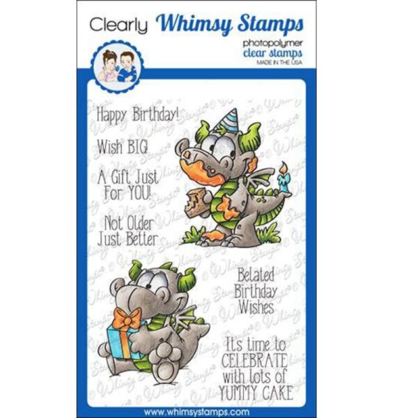 Sello Birfday Dragons. Whimsy Stamps