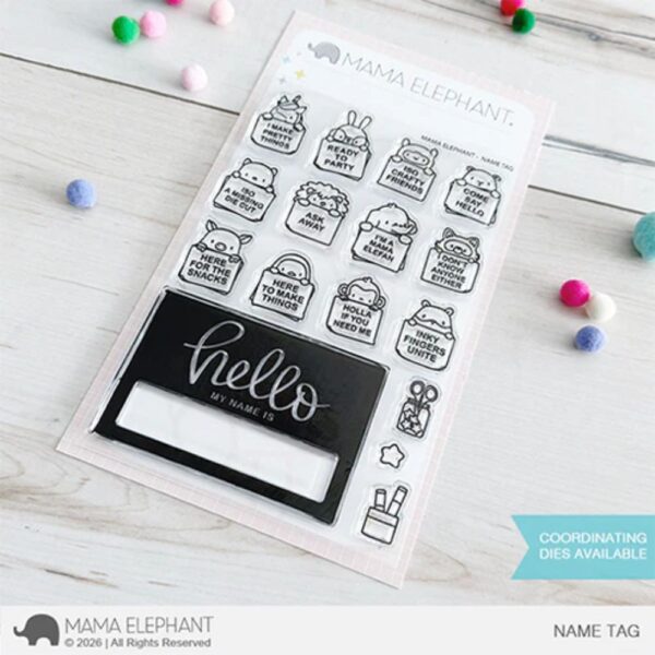 Sello Name Tag. Mama Elephant