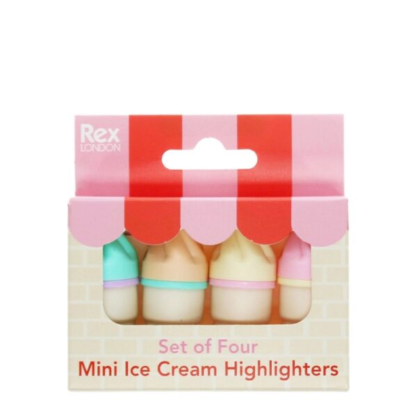 Mini subrayadores Helado. Pack de 4