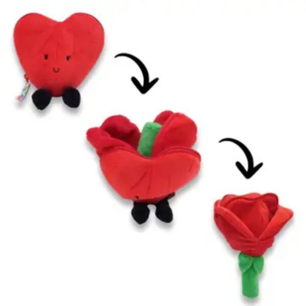 TE QUIERO Corazón / Peluche de Flor Rojo