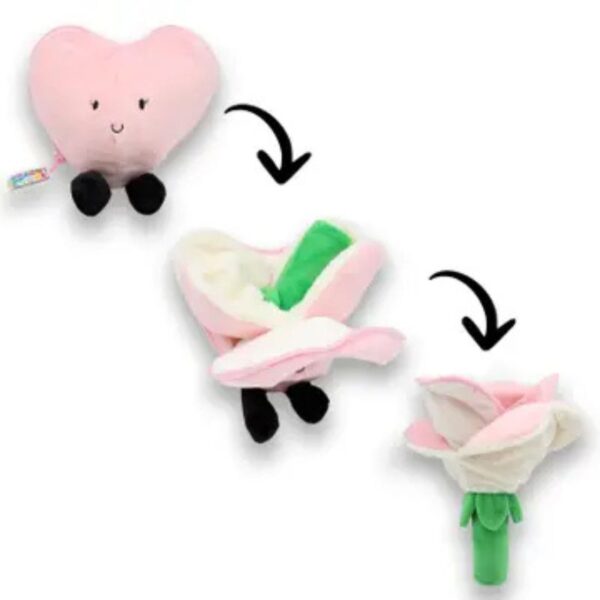 TE QUIERO Corazón / Flor de Peluche Rosa