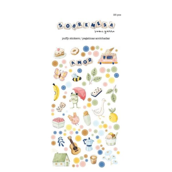 Set de pegatinas puffy ilustraciones Sobremesa. Sami Garra