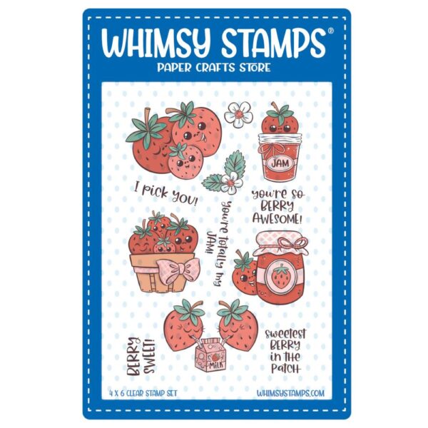 Sello Sweet Strawberries. Whimsy stamps