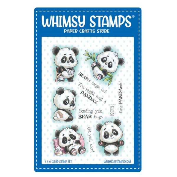Sello Panda Get Well. Whimsy stamps