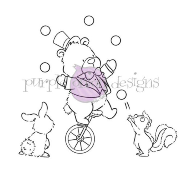 Sello Brownie Bear Juggles - Chilliezgraphy. Purple onion designs