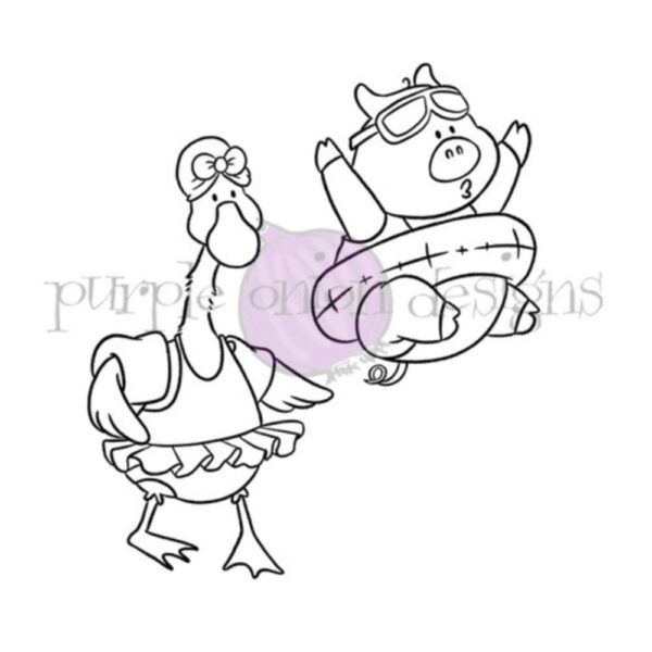 Sello Swim Buddies (Goose & pig) - Chilliezgraphy. Purple onion designs