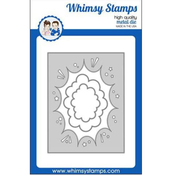Troquel Comic Burst A2 Die. Whimsy stamps