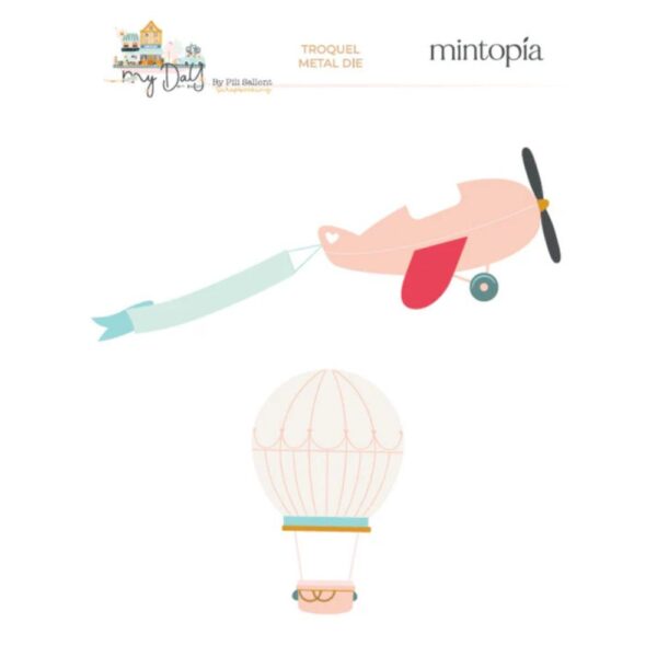 Troquel Globo y Avioneta My day en la city. Mintopia