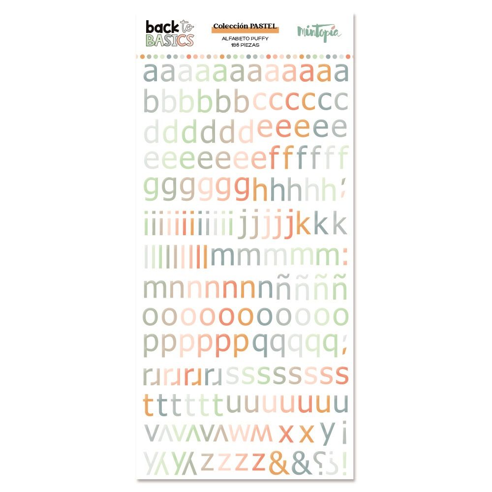 Alfabeto puffy pastel Back to Basics de Mintopía 1 Alfabeto puffy pastel Back to Basics de Mintopía