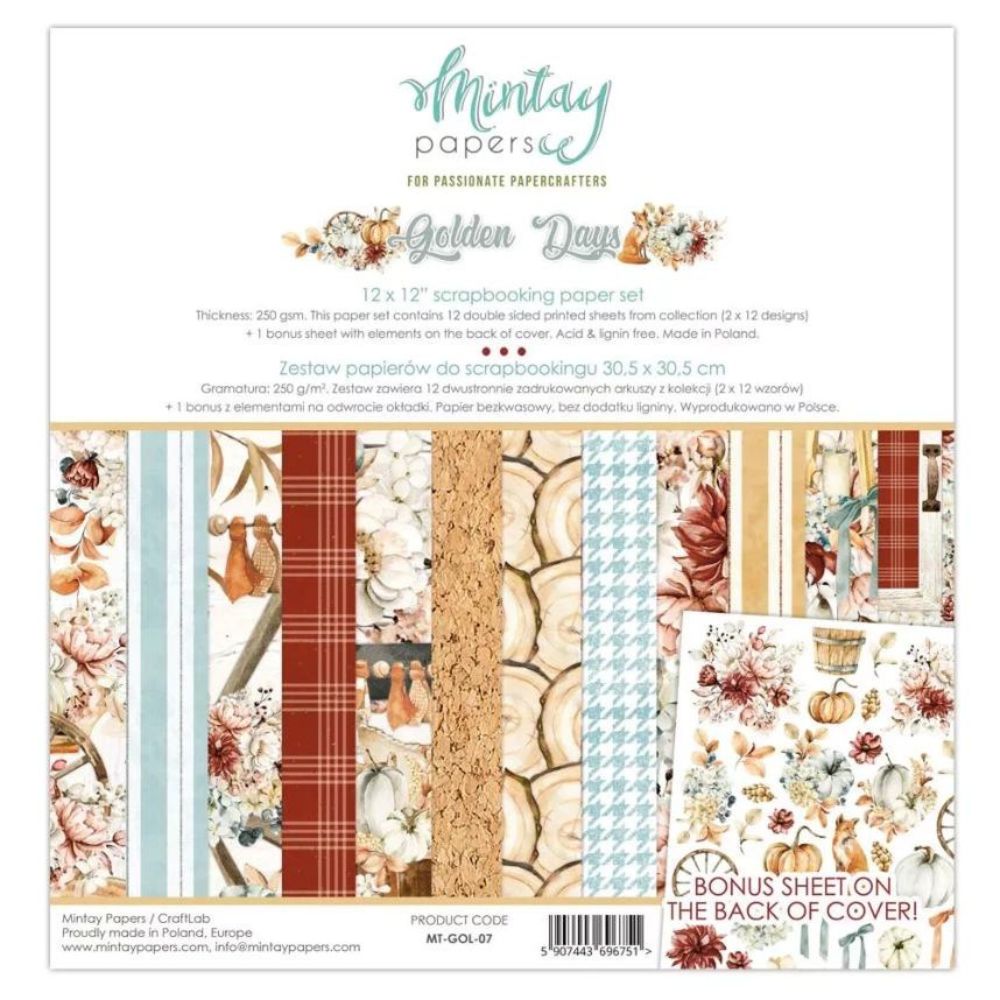 Set de Scrapbooking Golden Days Mintay 30x30cm 1 Set de Scrapbooking Golden Days Mintay 30x30cm